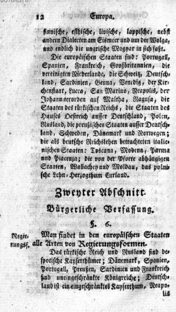 Zweyter Abschnitt. Buergerliche Verfassung