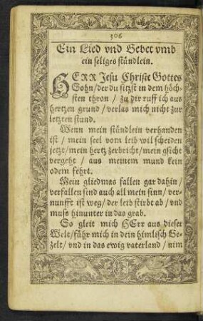 Ein Lied und Gebet umb ein seliges stündlein.