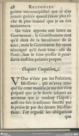 Chapitre Cinquieme