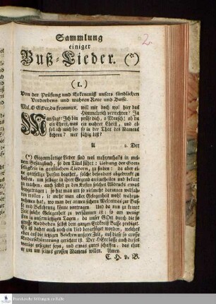 Sammlung einiger Buß-Lieder
