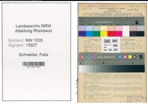Entnazifizierung Fritz Schneider , geb. 20.07.1892 (Bergmann)