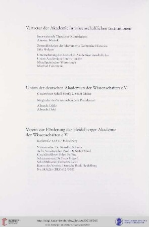 Vertreter der Akademie in wissenschaftlichen Institutionen