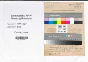 Entnazifizierung Hans Dukek , geb. 07.02.1902 (Elektriker)