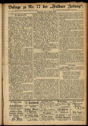 Zweite Ausgabe vom Sonntag, den 05. April 1891.