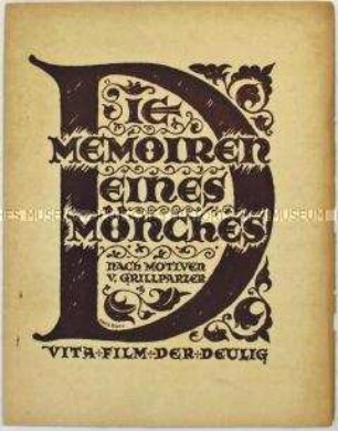 Filmprogramm zu dem österreichischen Spielfilm "Die Memoiren eines Mönches"