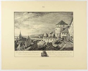 Pirna vom Sonnenstein gesehen, Blatt 20 aus der Canaletto-Mappe von Otto Richter für den Verein für Geschichte Dresden