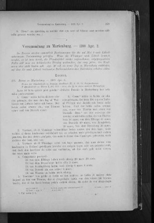 Versammlung zu Marienburg. - 1388 Apr. 2.