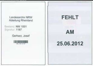 Entnazifizierung Josef Gerharz, geb. 28.09.1901 (Kaufmann)