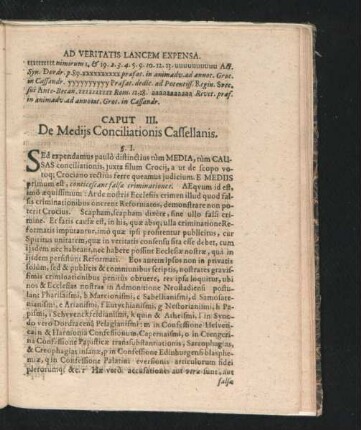 Caput III. De Mediis Conciliationis Casselanis.