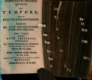 Disp. phys. quinta de tempore