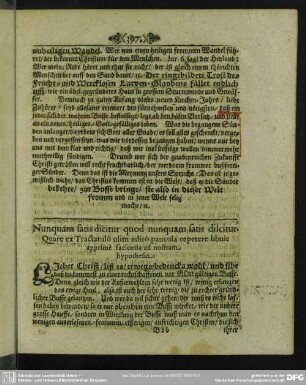 Nunquam satis dicitur quod nunquam satis discitur. Quare ex Tractatulo olim edito paucula repetere libuit apprime facientia ad nostram hypothesin