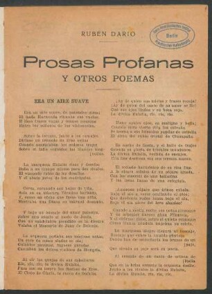 Prosas Profanas y otros poemas