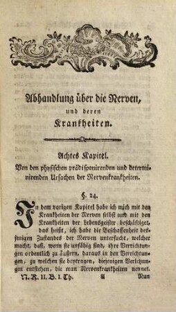 Abhandlung über die Nerven und deren Krankheiten, Des zeweyten Bandes erster Theil
