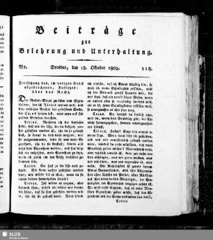 Beiträge zur Belehrung und Unterhaltung