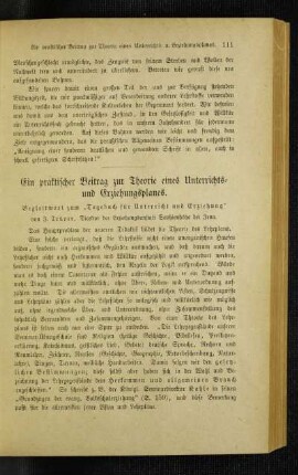 ¬Ein¬ praktischer Beitrag zur Theorie eines Unterrichts- und Erziehungsplanes : Begleitwort zum "Tagebuch für Unterricht und Erziehung"