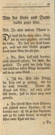 Von der Liebe und Dankbarkeit gegen Gott