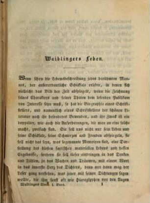 Wilh. Waiblinger's gesammelte Werke : mit des Dichters Leben. 1