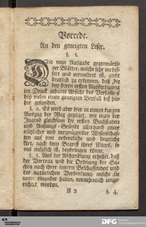Vorrede. An den geneigten Leser