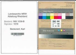 Entnazifizierung Karl Beckonert , geb. 13.05.1901 (Bahnbeamter)