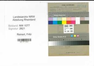 Entnazifizierung Fritz Reinert , geb. 00.00.0000 (Bahnpolizist)