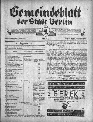 1927,41: Nr. 41, 9. Oktober 1927