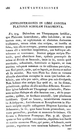 Animadversiones in Libri contra Platonis Scholam Fragmenta.