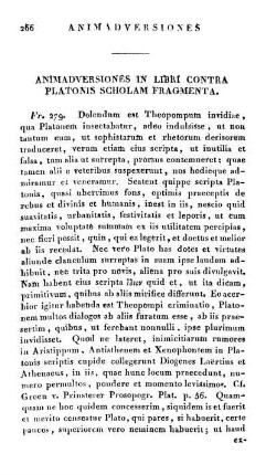 Animadversiones in Libri contra Platonis Scholam Fragmenta.