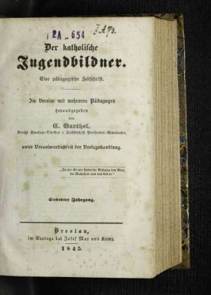 7: Der katholische Jugendbildner - 7.1845