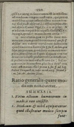 Ratio generalis quare modicum non curetur. Cap. VII.