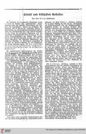 N.F. 10.1930: Eidetik und bildhaftes Gestalten