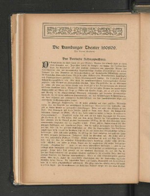 Die Hamburger Theater 1908/09