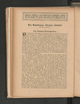Die Hamburger Theater 1908/09