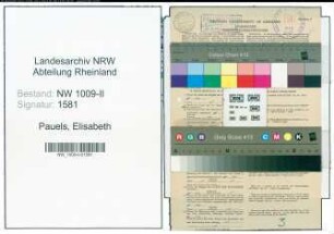 Entnazifizierung Elisabeth Pauels , geb. 12.08.1892 ()