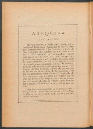 Arequipa - Evocación