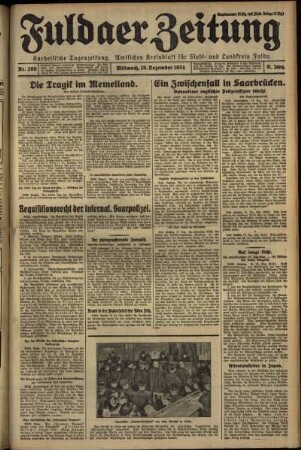 Erste Ausgabe vom Mittwoch, den 19. Dezember 1934.