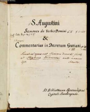 Augustin, Sermones [u.a.] - Staatsbibliothek Bamberg Msc.Patr.18