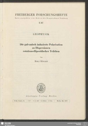 Die galvanisch induzierte Polarisation an Dispersionen rotationsellipsoidischer Teilchen