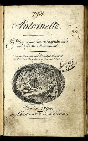 Antoinette : Ein Roman aus dem siebzehnten und achtzehnten Jahrhundert
