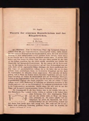 XII. Kapitel. Theorie der eisernen Bogenbrücken und der Hängebrücken.