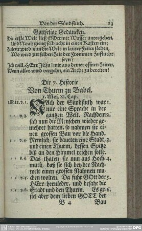 Die 7 Historie. Vom Thurm zu Babel