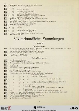 Völkerkundliche Sammlungen (Nr. 1304-1667)