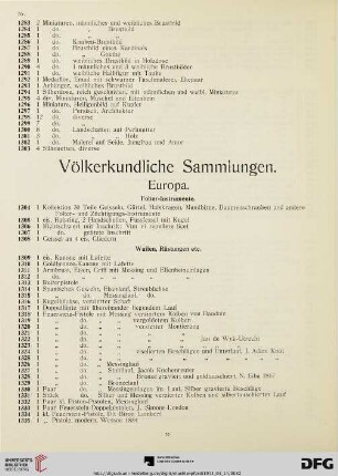 Völkerkundliche Sammlungen (Nr. 1304-1667)