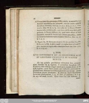 §. XVIII. Quid Sentiendum Sit De Heredibus Suis Et Legitimis Praecipue In Wirtembergia.