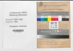 Entnazifizierung Gerhard Kueppers , geb. 29.06.1901 (Schlosser)
