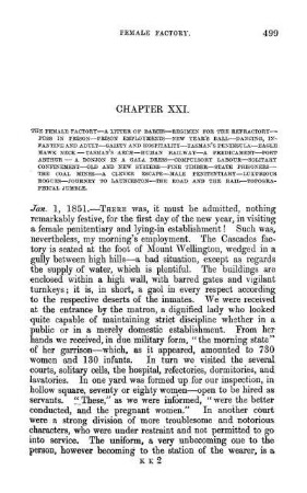 CHAPTER XXI. - The Female Factory - A Litter of Babies - Regimen for the Refractory.