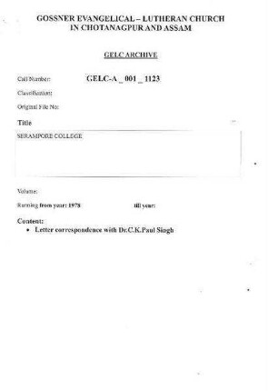 SERAMPORE COLLEGE