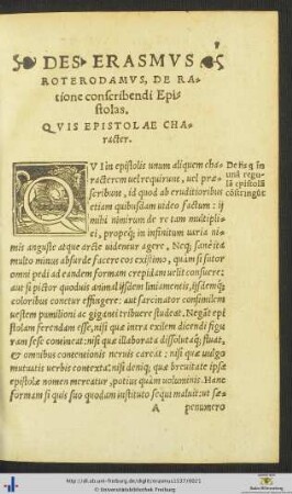 Quis Epistolae Character