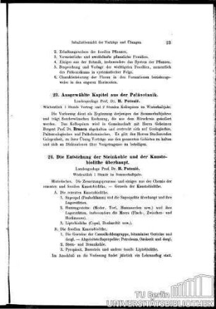 24. Die Entstehung der Steinkohle und der Kaustobiolithe überhaupt