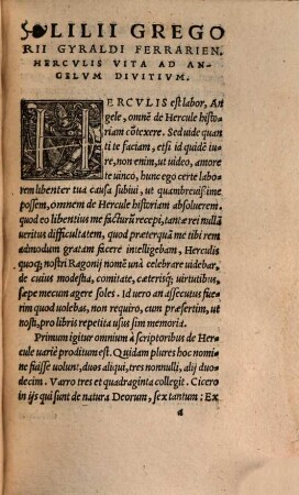 Huic Libello Insunt Lilii Gregorii Gyraldi Ferrariensis Herculis Vita