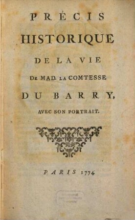 Précis historique de la Vie de DuBarry